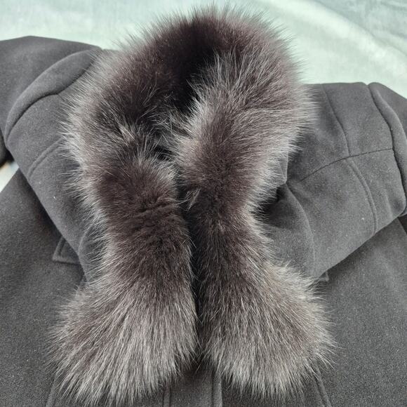 Pendleton Merino Wool Blend Hooded Fox Fur Trim Toggle Coat Parka Women's 16 - Picture 12 of 14